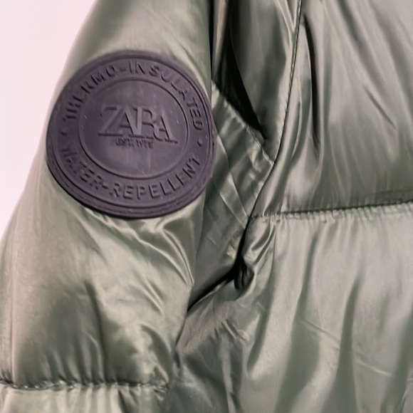 ZARA Hooded Puffer Jacket Color-Green Size-XL NWT - Picture 5 of 16